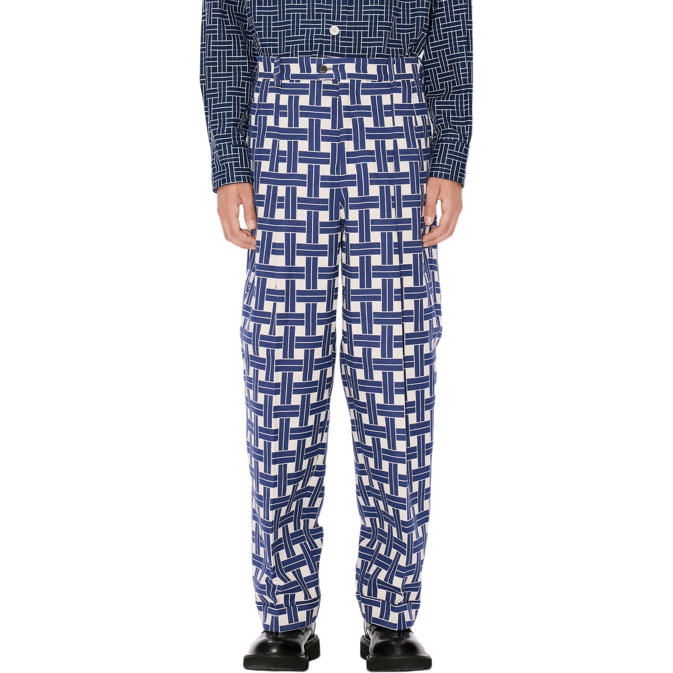 KENZO FW24 Pleated Button Mid-Rise Straight Pants  Navy Blue. FE65PA3789JU-77 圖 5