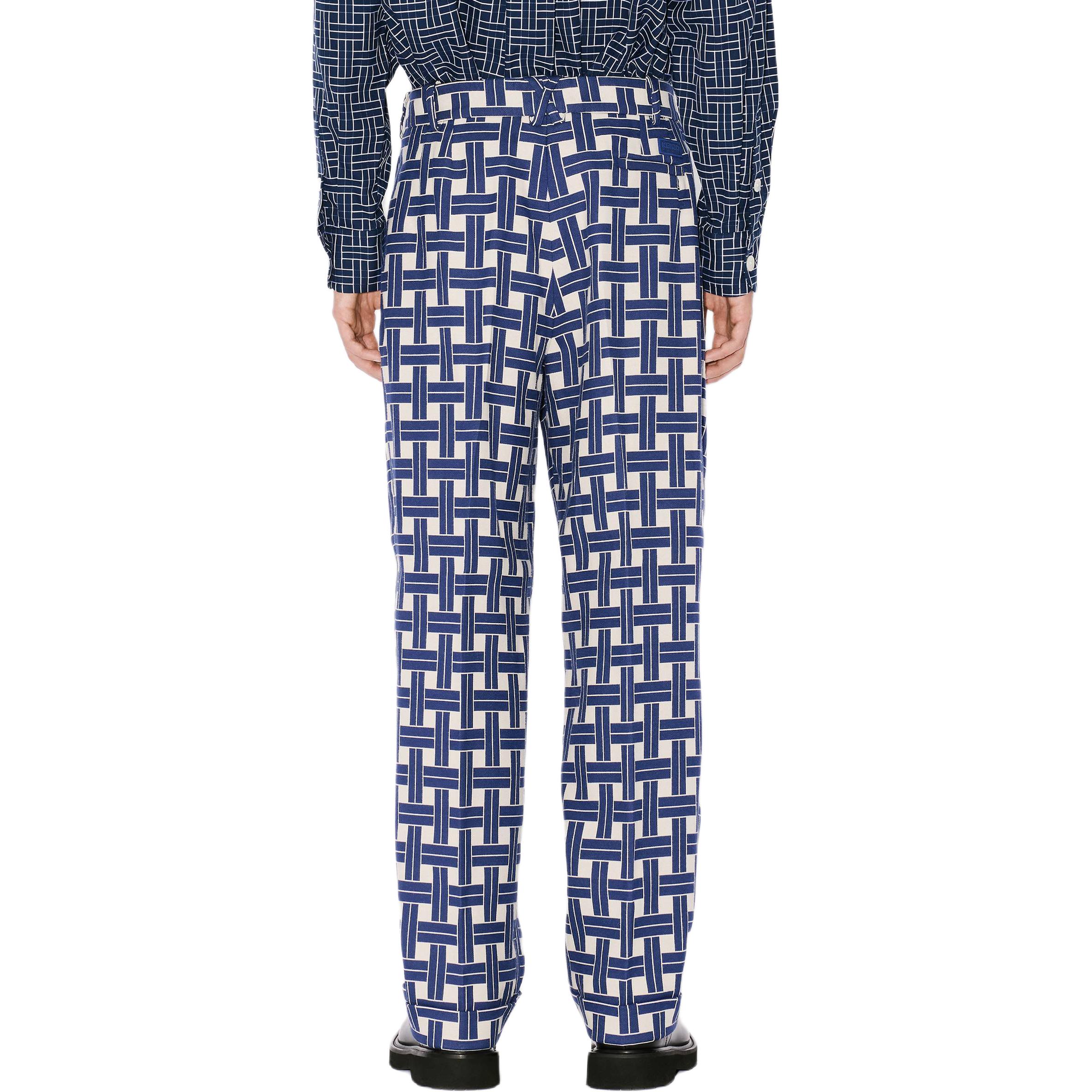 KENZO FW24 Pleated Button Mid-Rise Straight Pants  Navy Blue. FE65PA3789JU-77 圖 6