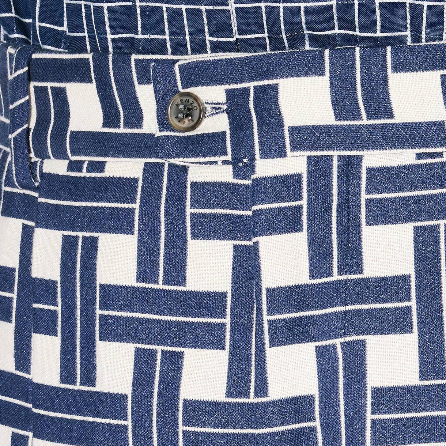 KENZO FW24 Pleated Button Mid-Rise Straight Pants  Navy Blue. FE65PA3789JU-77 圖 7