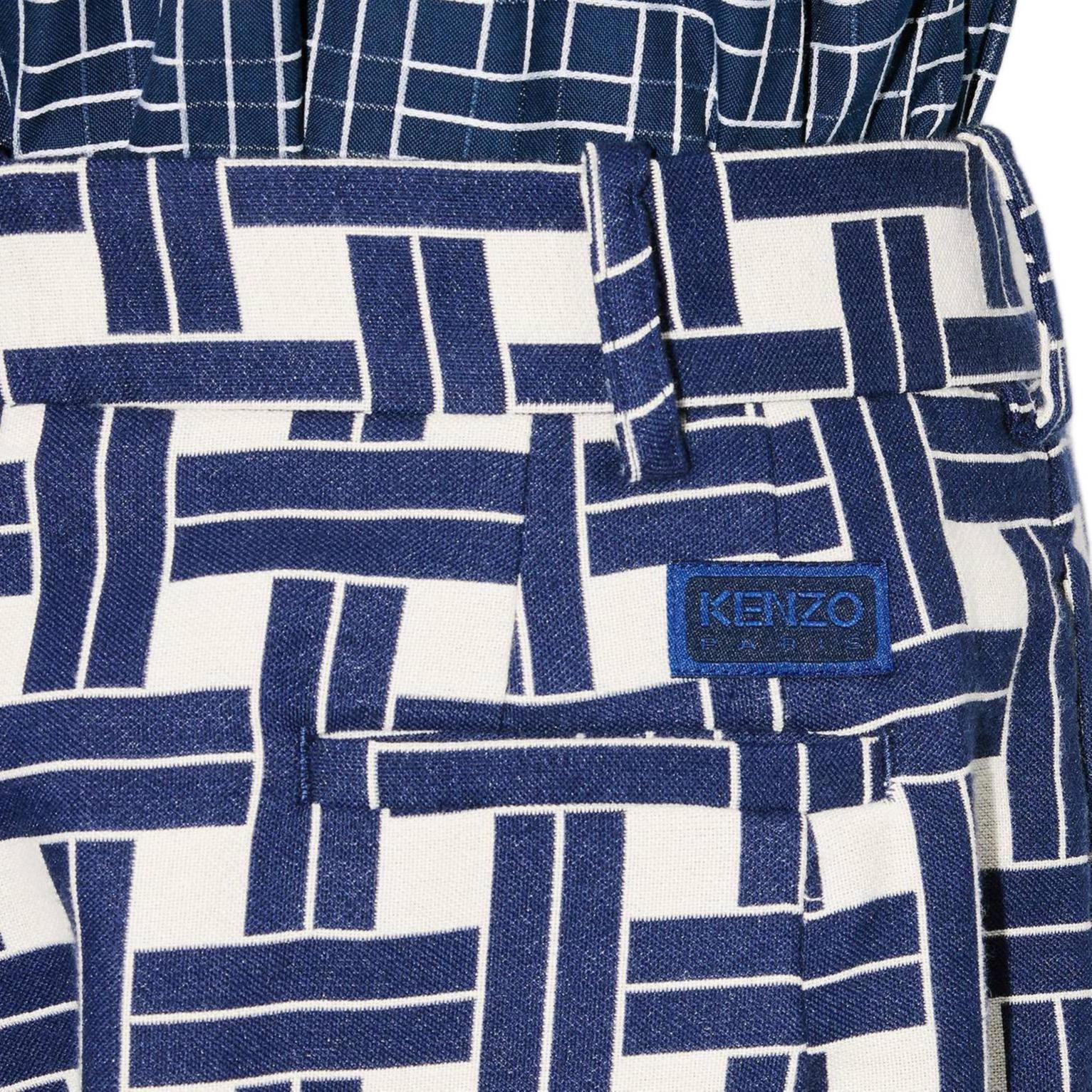 KENZO FW24 Pleated Button Mid-Rise Straight Pants  Navy Blue. FE65PA3789JU-77 圖 8