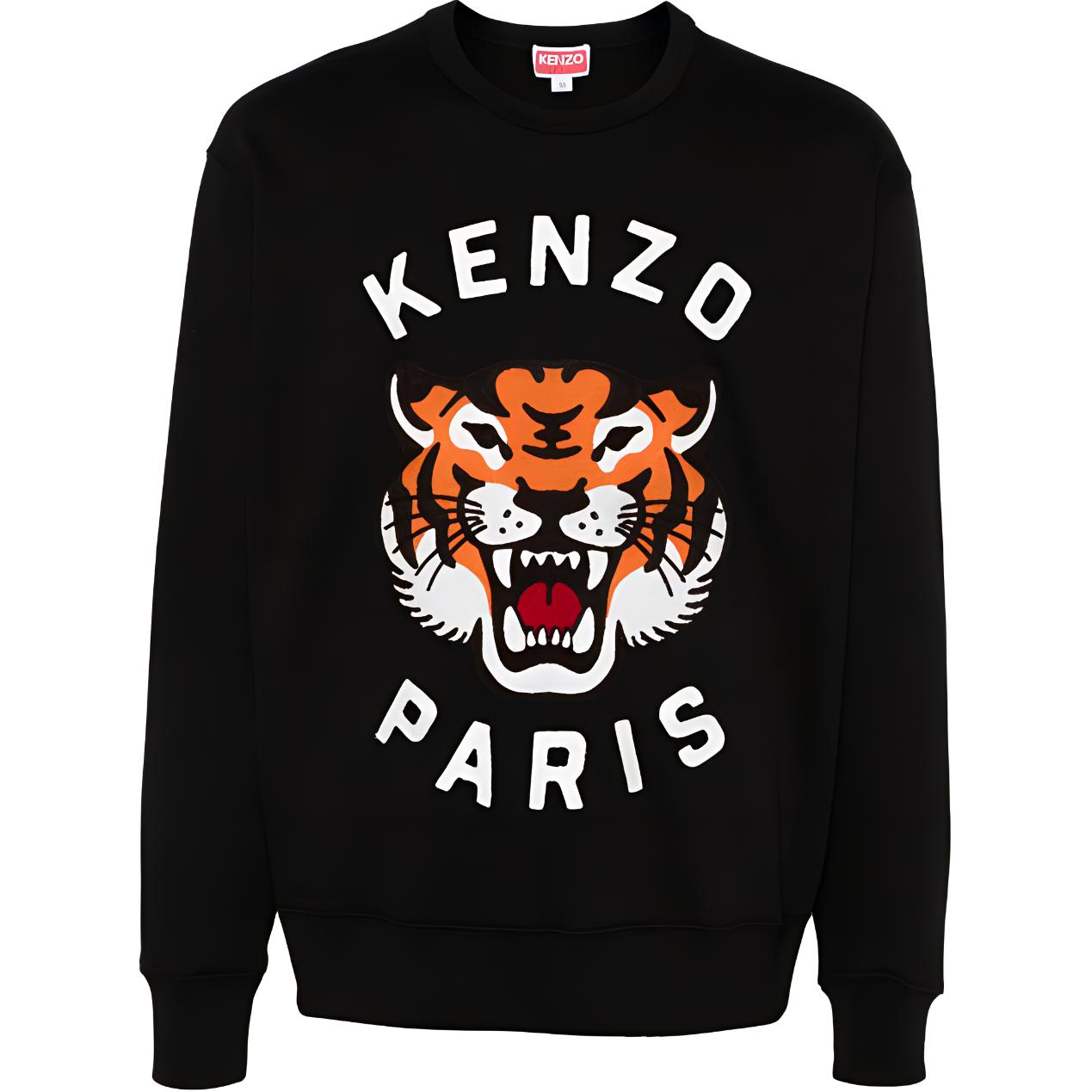 Order KENZO FW24 老虎標誌刺繡寬鬆版黑色男款衛衣 PFE68SW1064MF-99J