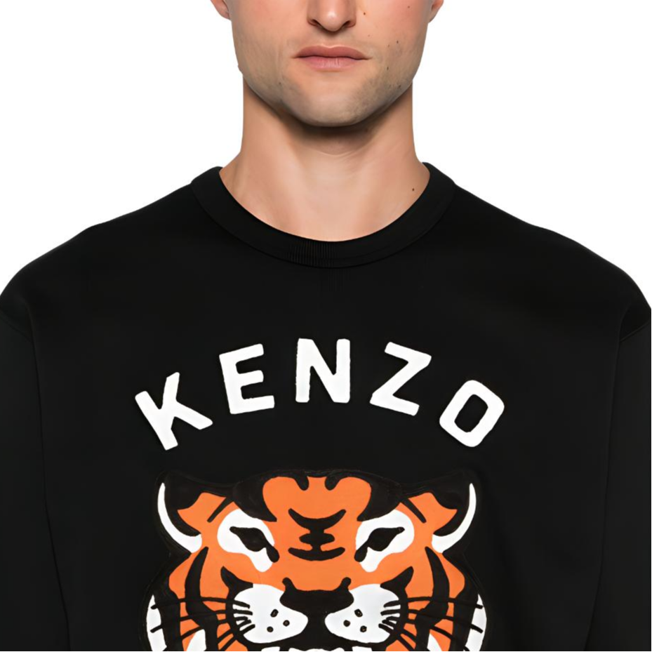 Details for KENZO FW24 老虎標誌刺繡寬鬆版黑色男款衛衣 PFE68SW1064MF-99J