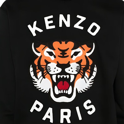 KENZO FW24 老虎標誌刺繡寬鬆版黑色男款衛衣 PFE68SW1064MF-99J Sizing KENZO FW24 老虎標誌刺繡寬鬆版黑色男款衛衣 PFE68SW1064MF-99J