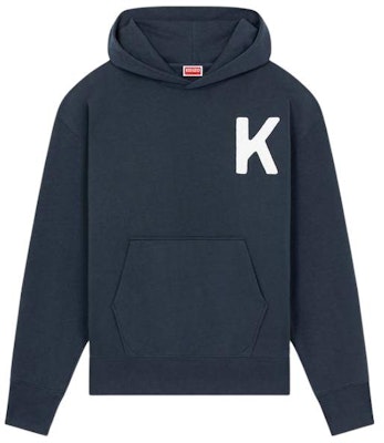 KENZO Genderless Midnight Blue Letter Print Hooded Sweatshirt FE58SW0114MF-77 Order KENZO Genderless Midnight Blue Letter Print Hooded Sweatshirt FE58SW0114MF-77