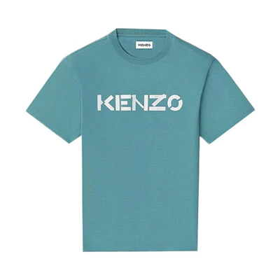 KENZO Glacier White Logo Cotton T-Shirt FA65TS0004SJ-62