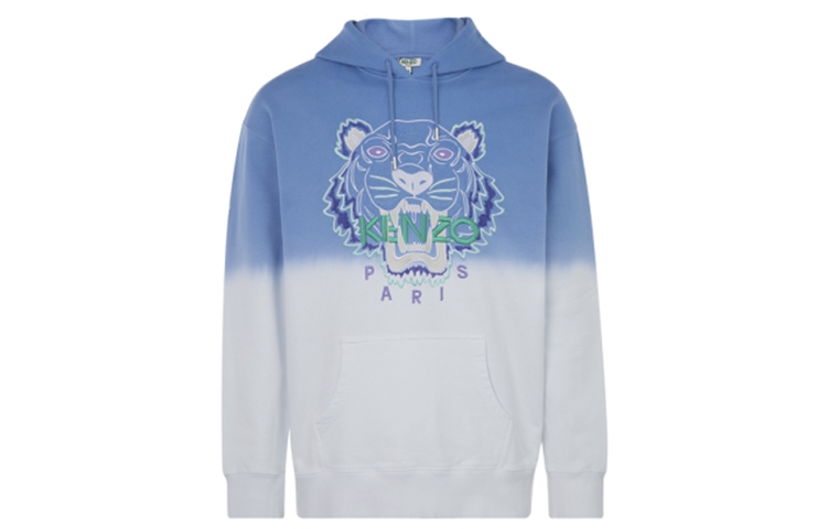 KENZO Gradient Blue Tiger Logo Hoodie Long Sleeve FA55SW5614XG-65