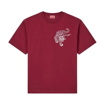 KENZO Graphic Print Loose Fit Crewneck T-Shirt Men Red. FE65TS2964SI-23