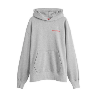 KENZO Gray Pullover Hoodie with Logo Design FF58SW2404MF-94