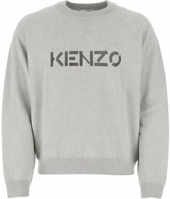 KENZO 灰色羊毛針織 Logo 印花圓領毛衣。 FB65PU6333LB-93 Buy KENZO 灰色羊毛針織 Logo 印花圓領毛衣。 FB65PU6333LB-93