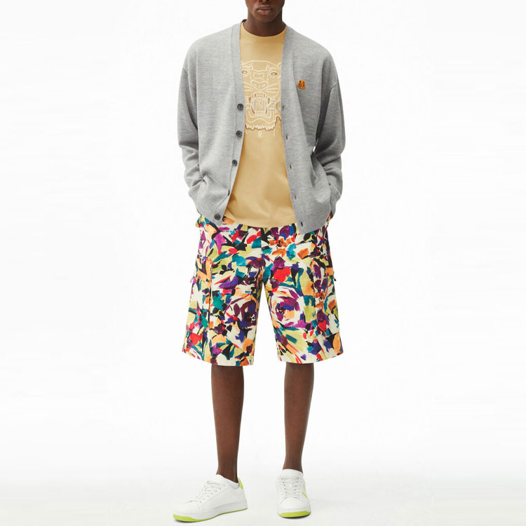 Shop KENZO Gray Wool Sweater with Tiger Patch Design. FB65CA6353TA-95