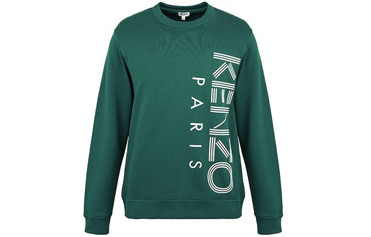KENZO Green Crewneck Sweatshirt with Logo Print F965SW1324MD-53