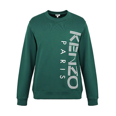 KENZO Green Crewneck Sweatshirt with Logo Print F965SW1324MD-53
