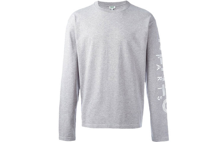 KENZO Grey Cotton Logo Sweatshirt with Printed Sleeve Patch F665TS1524BD-95