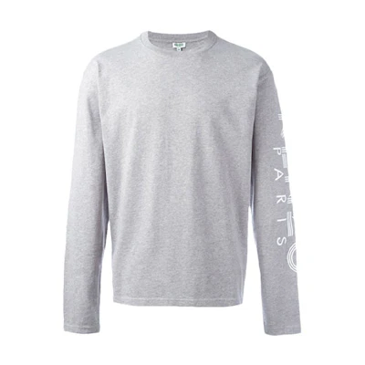 KENZO Grey Cotton Logo Sweatshirt with Printed Sleeve Patch F665TS1524BD-95