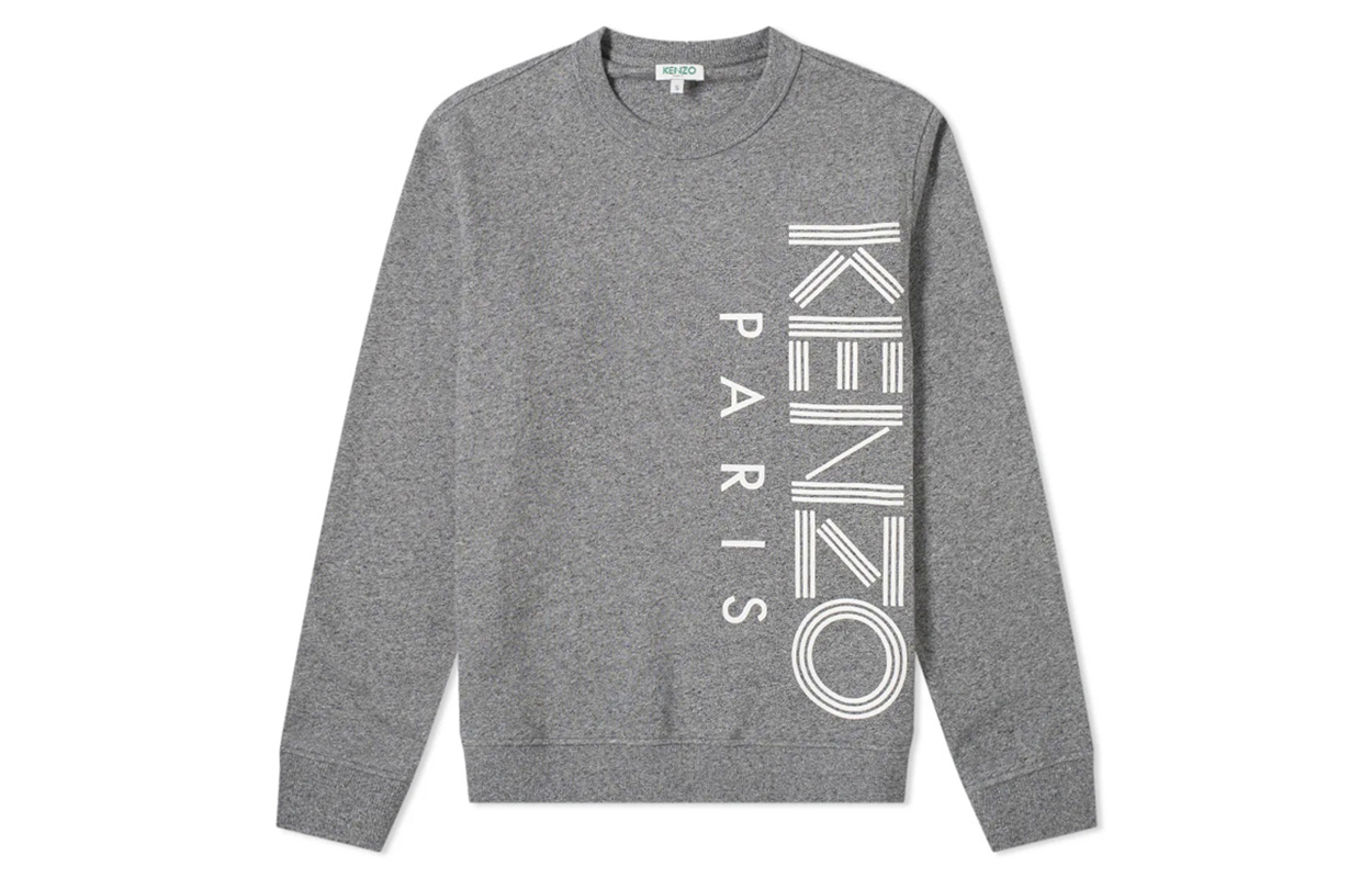 KENZO Grey Crewneck Sweatshirt with Logo Print F965SW1324MD-98