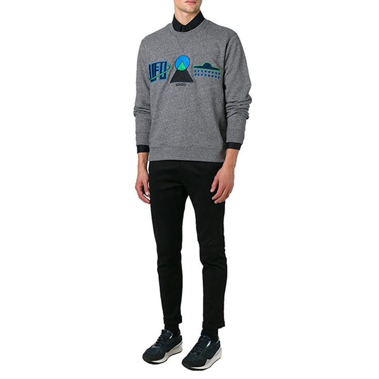 Kenzo Grey Crewneck Sweatshirt with Printed Design Long Sleeve F565SW0934MA-69 圖 3
