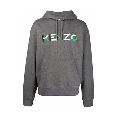 Kenzo Grey Hoodie with Logo Print FB55SW5394MO-96