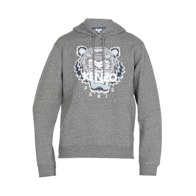 KENZO Grey Hoodie with Tiger Embroidery FA55SW4154XA-98