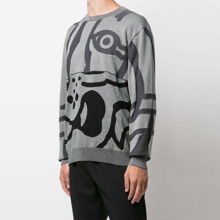 Purchase KENZO Grey Printed Crewneck Pullover Sweatshirt Casual Style FB65PU6403TC-93