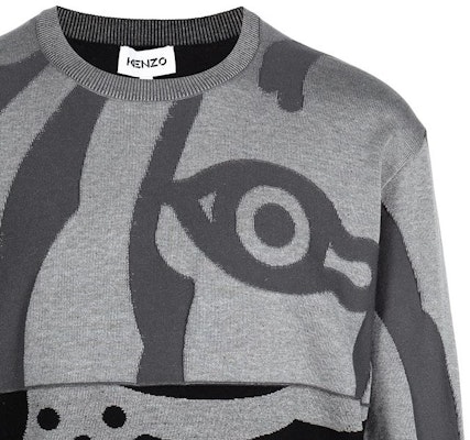 KENZO Grey Printed Crewneck Pullover Sweatshirt Casual Style FB65PU6403TC-93 Sizing KENZO Grey Printed Crewneck Pullover Sweatshirt Casual Style FB65PU6403TC-93
