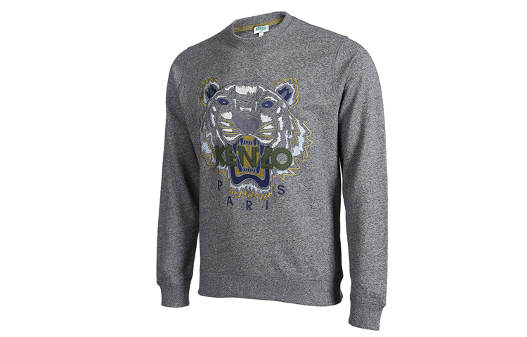 Kenzo Grey Tiger Head Sweatshirt Grey Yellow Accents F765SW0014XC-98 圖 4