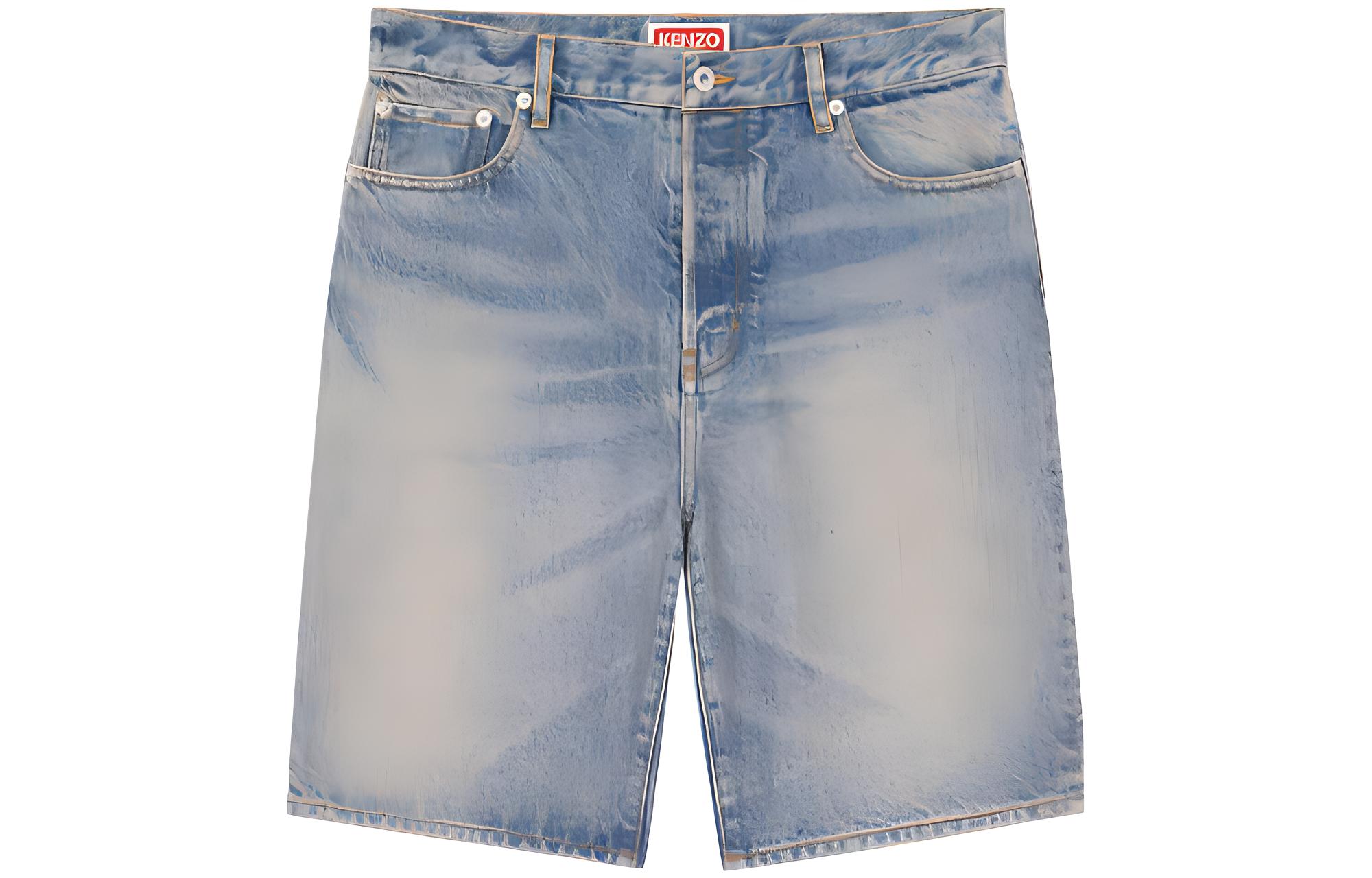 KENZO Himawari SS23  Washed Blue Denim Shorts. FD55DS3366A4-DY