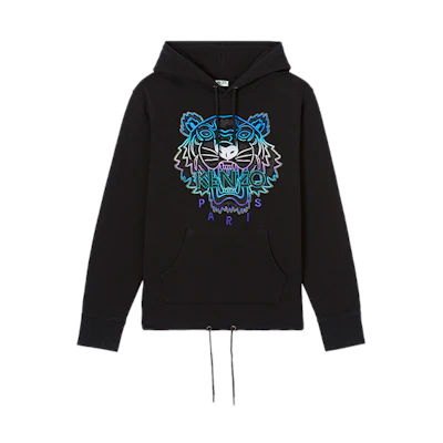 KENZO Holiday Series Tiger Head Cotton Hoodie Black F965SW4444X7-99