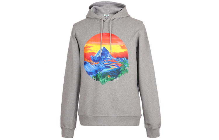 KENZO Iceberg Print Hoodie in Heather Grey F96-5SW362-4ME-94