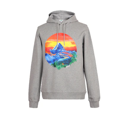 KENZO Iceberg Print Hoodie in Heather Grey F96-5SW362-4ME-94