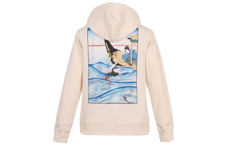 KENZO Japanese Graphic Hoodie Beige Menswear FA55SW1644ME-03