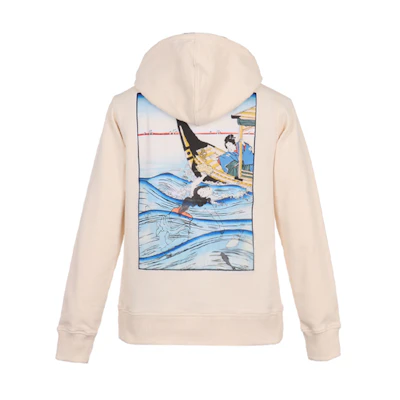 KENZO Japanese Graphic Hoodie Beige Menswear FA55SW1644ME-03