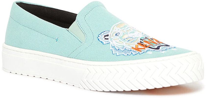 Kenzo K滑板鞋 '虎头刺绣 便鞋 湖水绿' F965SN200F7060-40 Lookbook Kenzo K滑板鞋 '虎头刺绣 便鞋 湖水绿' F965SN200F7060-40