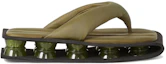 Order Kenzo Kenzori Gewatteerde Leren Slides Legergroen FB55MU030L51-48