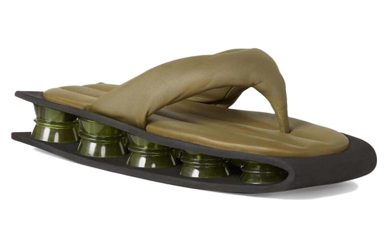 Lookbook Kenzo Kenzori Gewatteerde Leren Slides Legergroen FB55MU030L51-48
