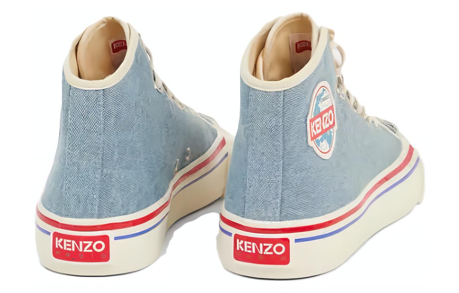 Shop Kenzo 高帮运动鞋 '蓝色帆布' FD65SN022F75.DS