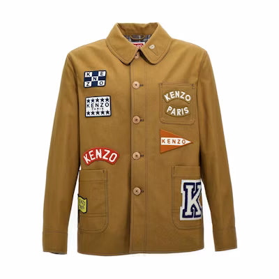 KENZO Khaki Graphic Print Workwear Long-Sleeve Jacket FD55VE2239RT-87