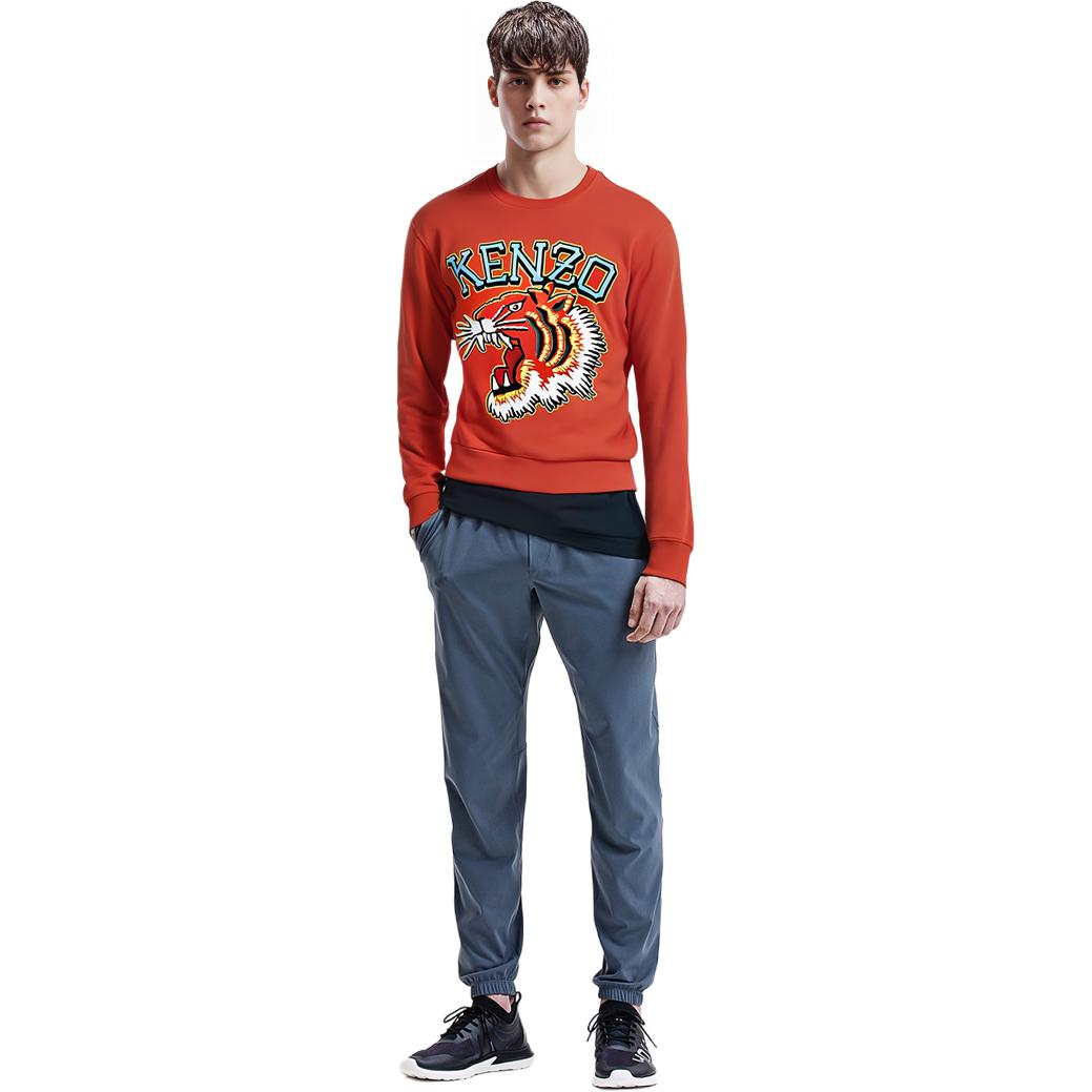 Purchase KENZO Kids Embroidered Animal Crewneck Sweatshirt Orange Red - Boys FD65SW0494MF-21