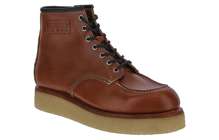 Kenzo Leather Fashion Ankle Boot 'Brown' 圖 3