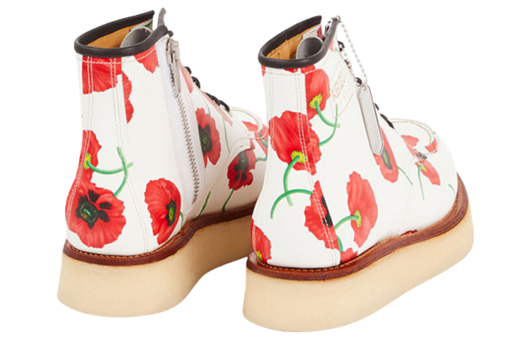 Lookbook Kenzo Leather Floral Lace-Up Boots 'White' FC65BT701L71.01