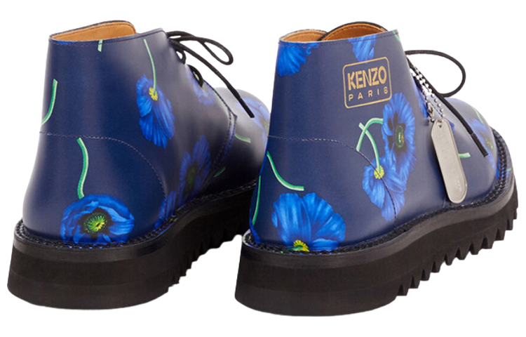 Kenzo Leather Lace-Up 'Fashion Ankle Boot Blue' 圖 3