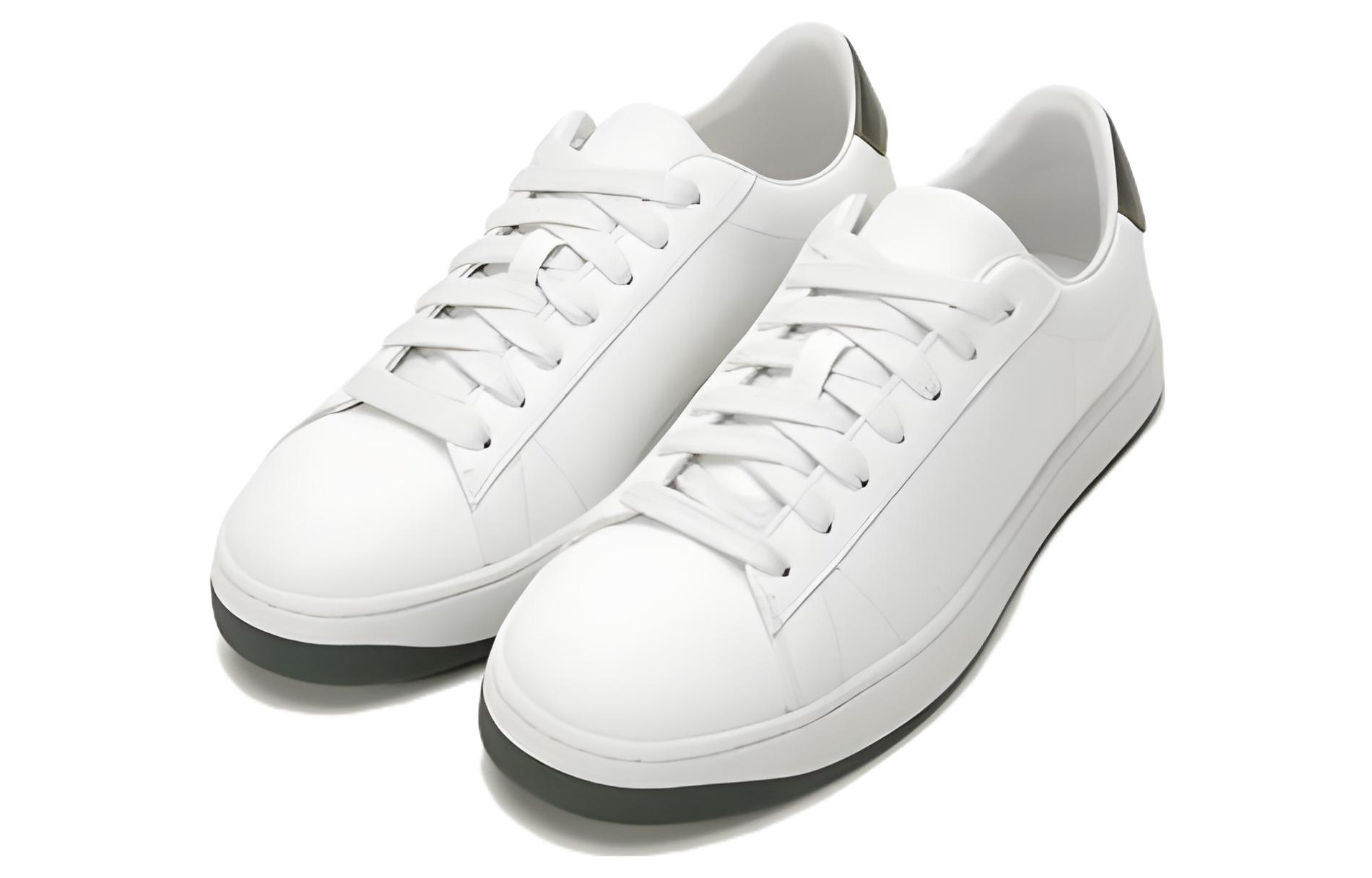 Kenzo Leather Lace-Up Fashion Sneakers 'White Green' 圖 2