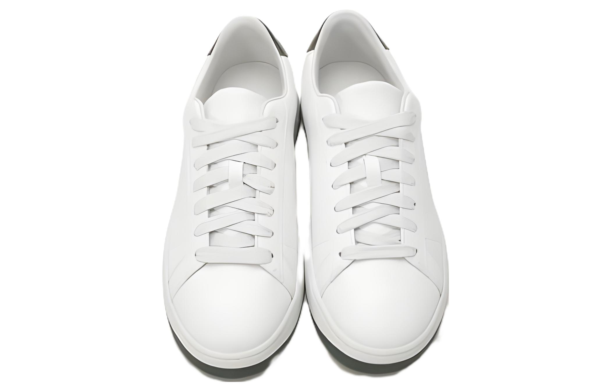 Kenzo Leather Lace-Up Fashion Sneakers 'White Green' 圖 3