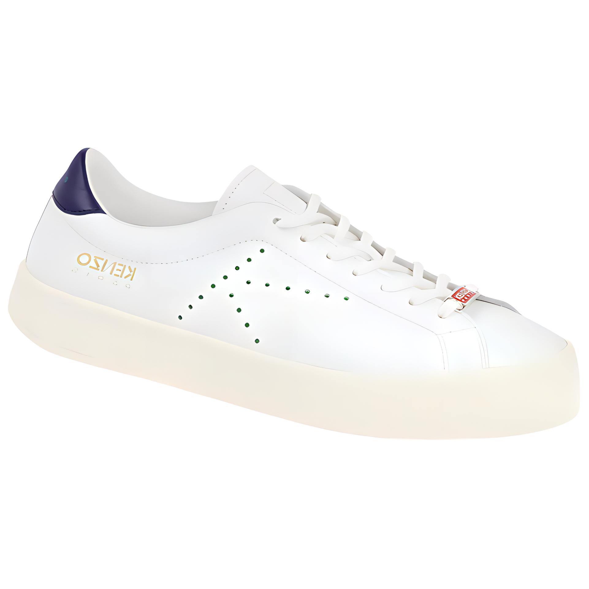 Kenzo Leather Lace-Up Low Top 'White Blue' 圖 2