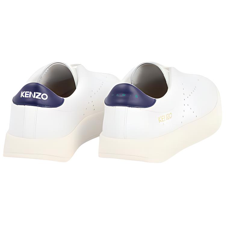 Kenzo Leather Lace-Up Low Top 'White Blue' 圖 3