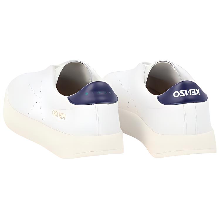 Kenzo Leather Lace-Up Low Top 'White Blue' 圖 4