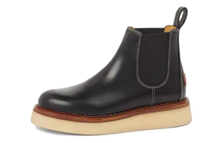 Kenzo Leather Round-Toe Slip-On Chunky Chelsea Boots 'Black'