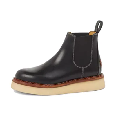 Kenzo Leather Round-Toe Slip-On Chunky Chelsea Boots 'Black'