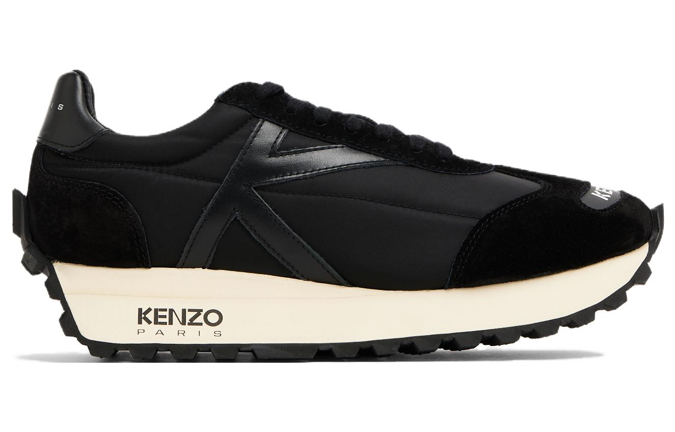 Kenzo Leather Round Toe Lace-Up Low Top 'Black' 圖 2
