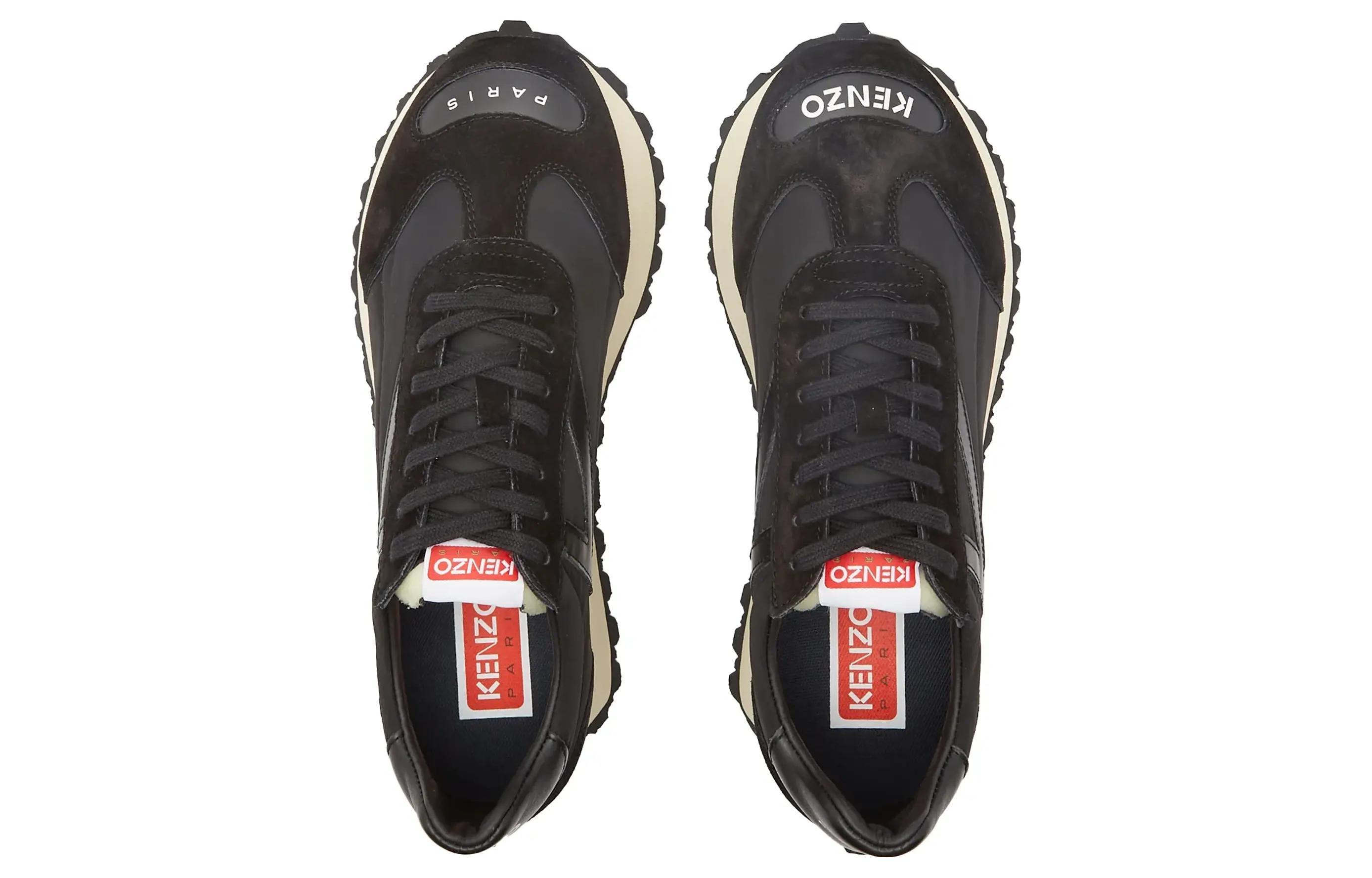 Kenzo Leather Round Toe Lace-Up Low Top 'Black' 圖 4