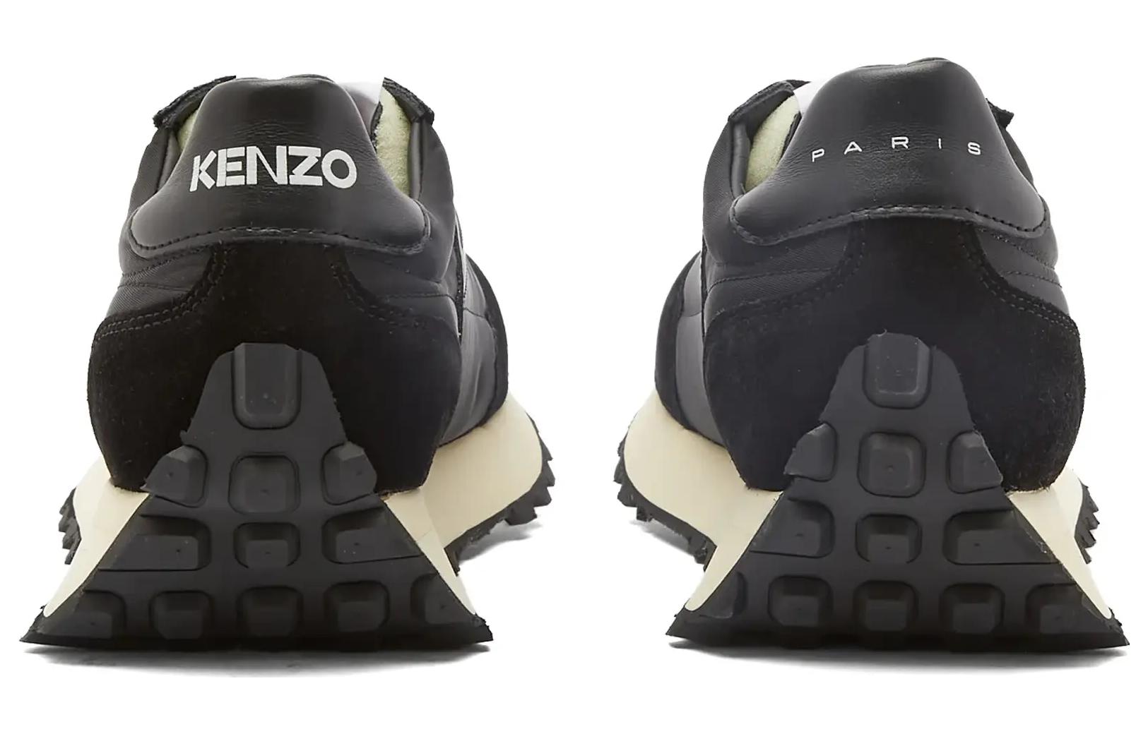 Kenzo Leather Round Toe Lace-Up Low Top 'Black' 圖 5